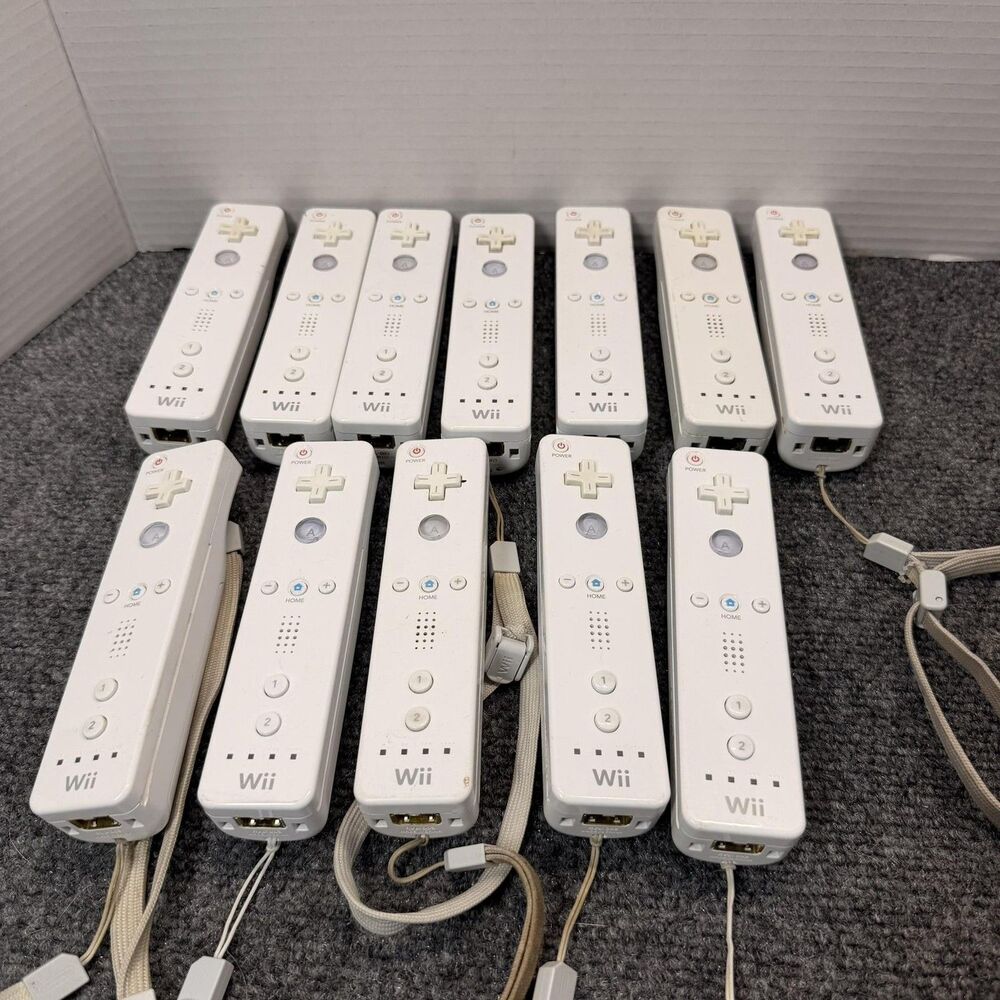 Lot Of 12 Nintendo Wii Remote Controller RVL-003 White OEM Bluetooth Tested